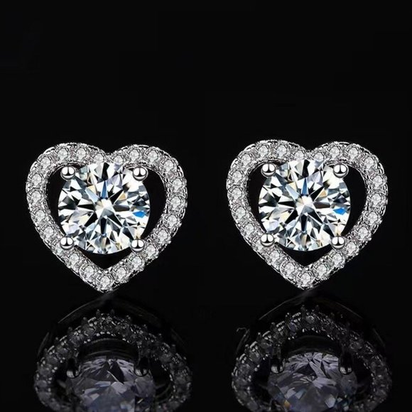 Certified 1 ct. t.w. Moissanite Diamond Sunflower Stud Earrings NEW - Picture 1 of 11